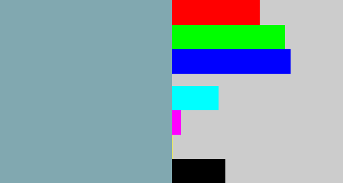 Hex color #81a8b0 - bluegrey
