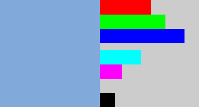Hex color #81a9da - light grey blue