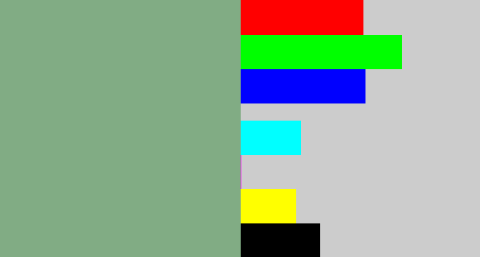 Hex color #81ac84 - greyish green