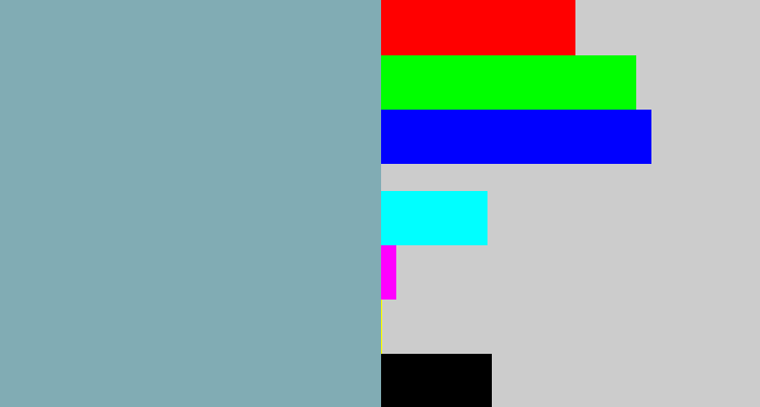 Hex color #81acb4 - bluegrey