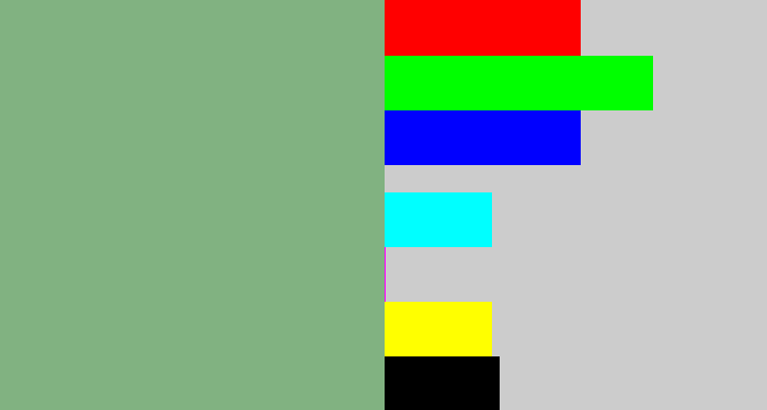 Hex color #81b281 - sage green