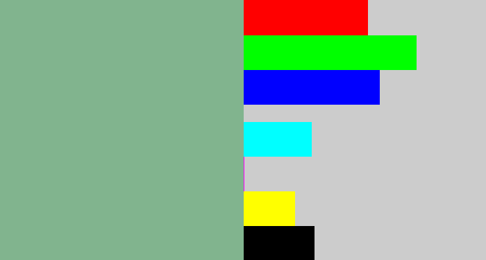 Hex color #81b48e - greenish grey
