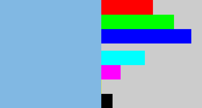 Hex color #81b8e3 - lightblue