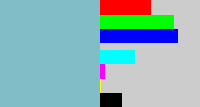 Hex color #81bdc7 - pale teal