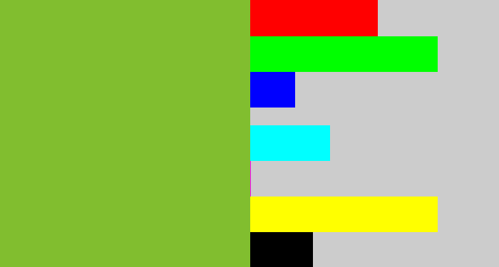 Hex color #81be2f - avocado