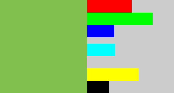 Hex color #81bf4e - turtle green