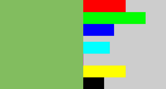 Hex color #81bf5e - turtle green
