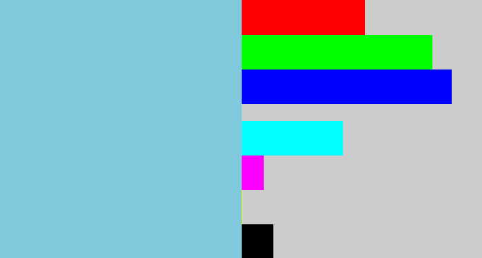 Hex color #81cadd - lightblue