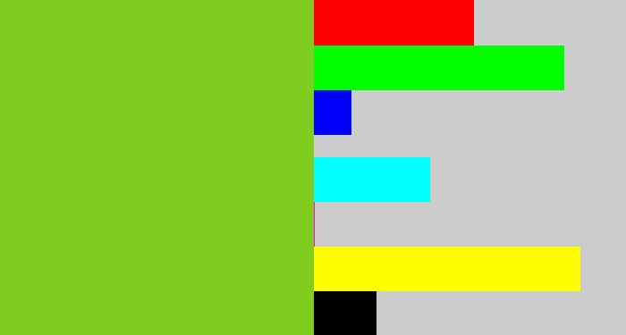 Hex color #81cd1f - apple green