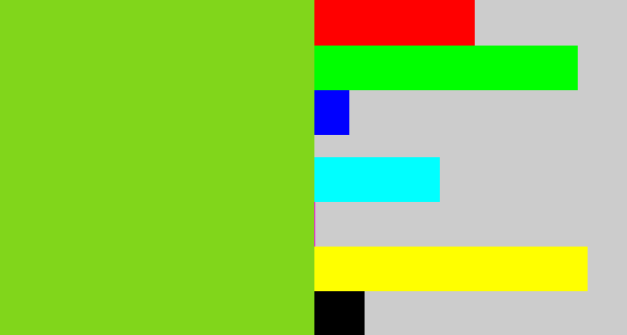 Hex color #81d61b - apple green