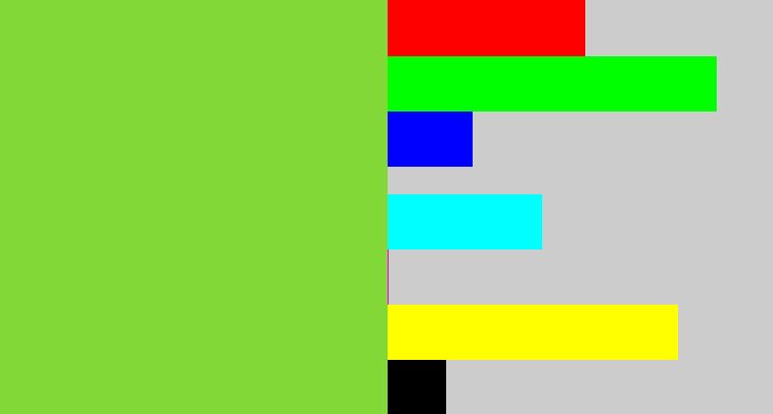 Hex color #81d837 - kiwi green