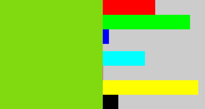 Hex color #81d90f - apple green