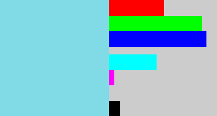 Hex color #81dbe6 - lightblue