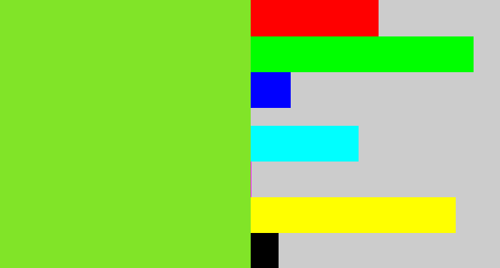 Hex color #81e428 - apple green