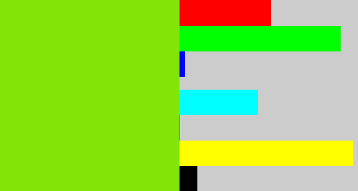 Hex color #81e607 - bright lime