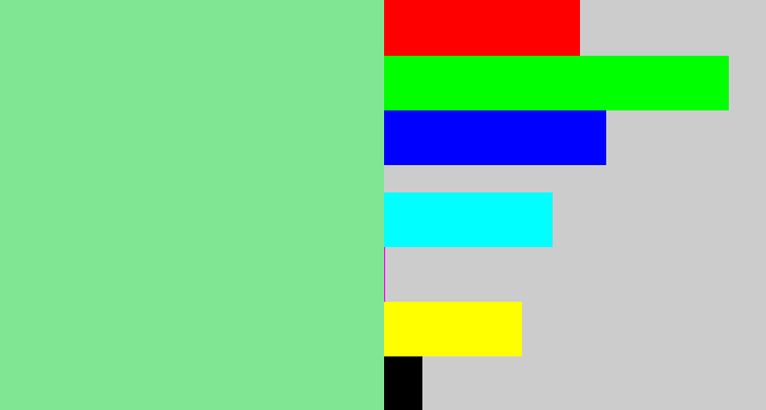 Hex color #81e694 - baby green