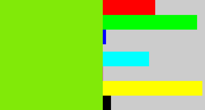 Hex color #81ea08 - bright lime