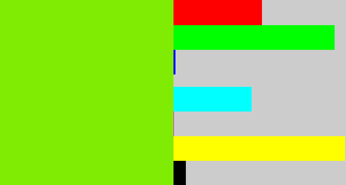 Hex color #81ec03 - bright lime