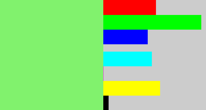 Hex color #81f26d - lighter green