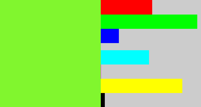 Hex color #81f62e - kiwi green