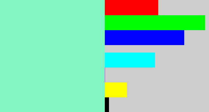 Hex color #81f6c2 - light aquamarine