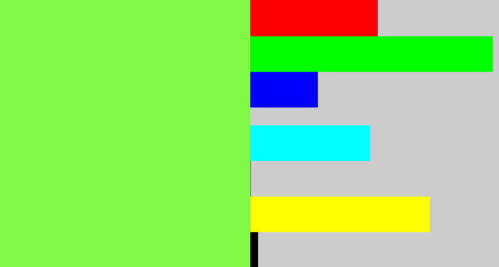 Hex color #81f746 - kiwi green