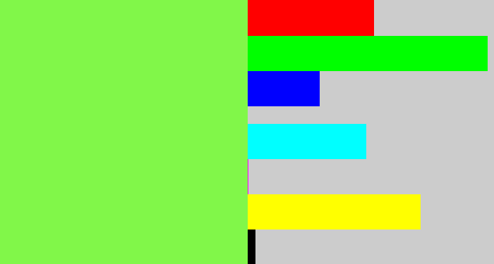 Hex color #81f749 - kiwi green