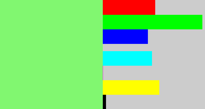 Hex color #81f770 - lightgreen