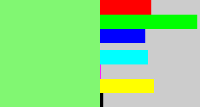 Hex color #81f772 - lightgreen