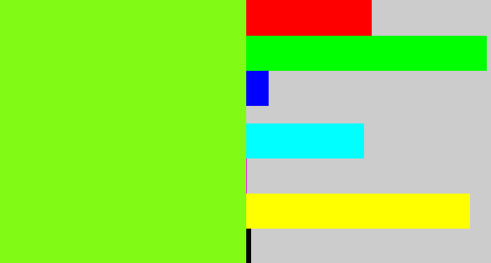 Hex color #81fa16 - bright lime