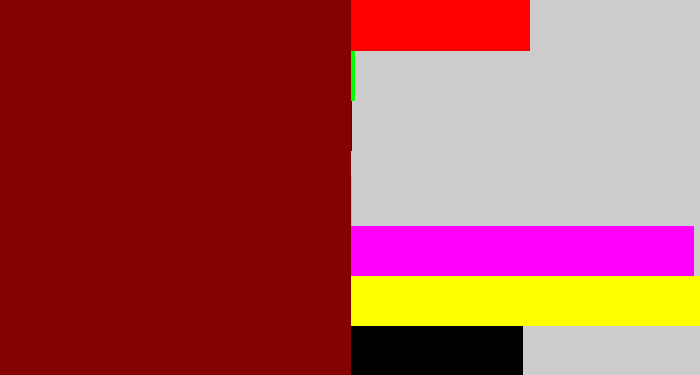 Hex color #820300 - dark red