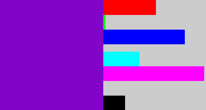 Hex color #8204c9 - violet