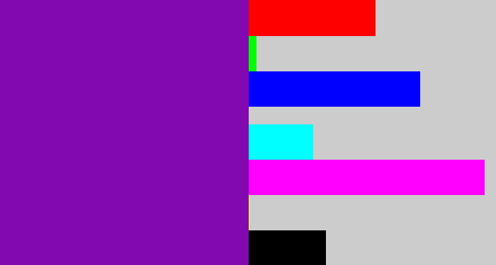 Hex color #8208af - purple