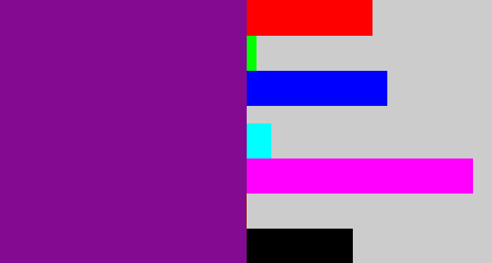 Hex color #820b91 - purple