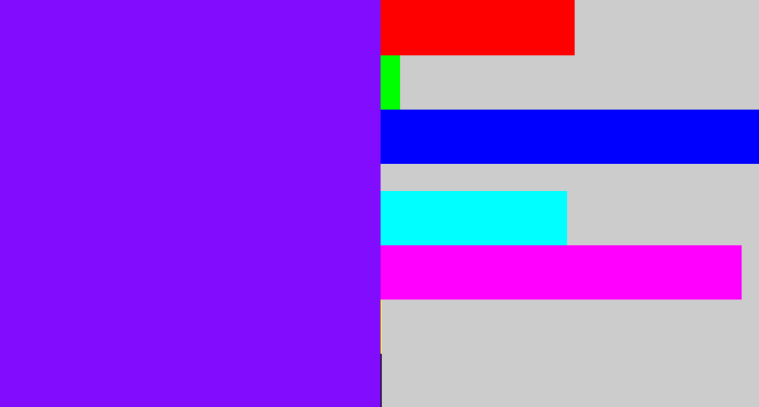 Hex color #820cfe - vivid purple