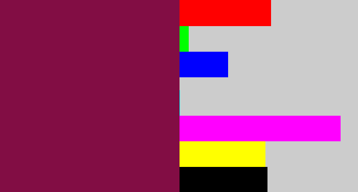 Hex color #820d44 - red purple