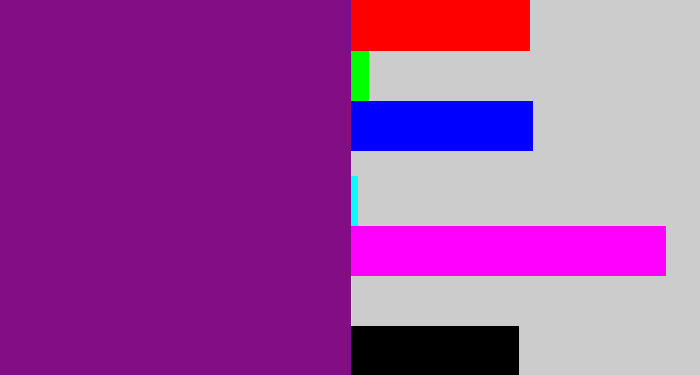 Hex color #820d84 - darkish purple