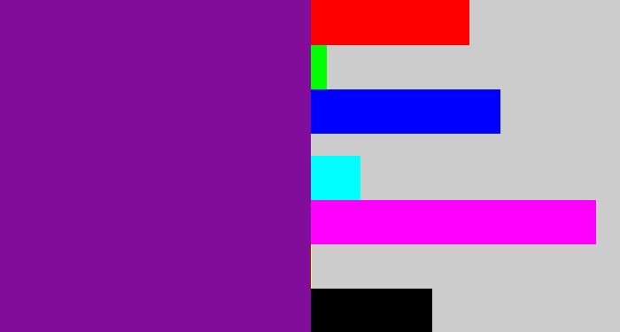 Hex color #820d9b - purple