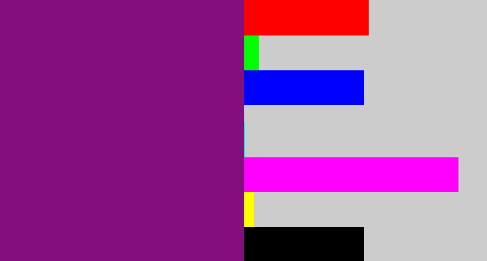 Hex color #820f7d - darkish purple