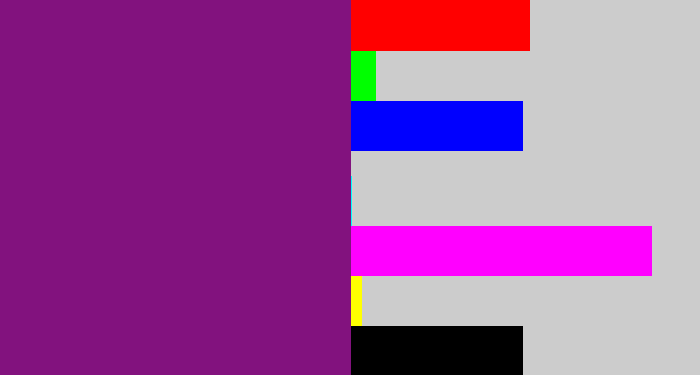 Hex color #82127e - darkish purple
