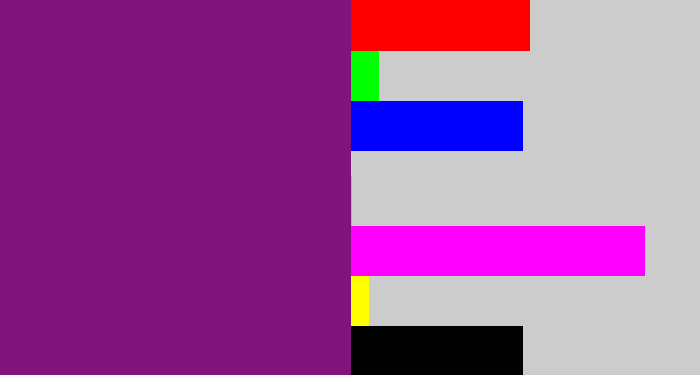 Hex color #82157c - darkish purple