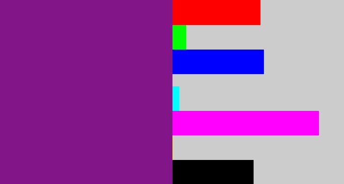 Hex color #821588 - purple