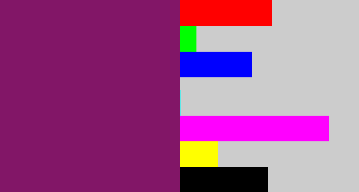 Hex color #821667 - darkish purple
