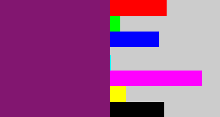 Hex color #821670 - darkish purple