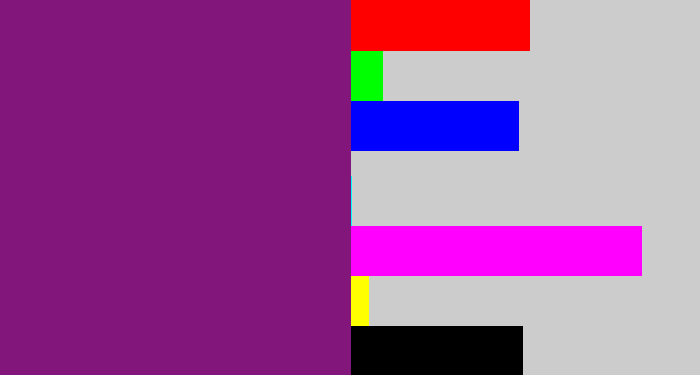 Hex color #82167b - darkish purple