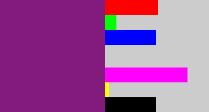 Hex color #821b7d - darkish purple
