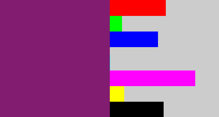 Hex color #821c71 - darkish purple