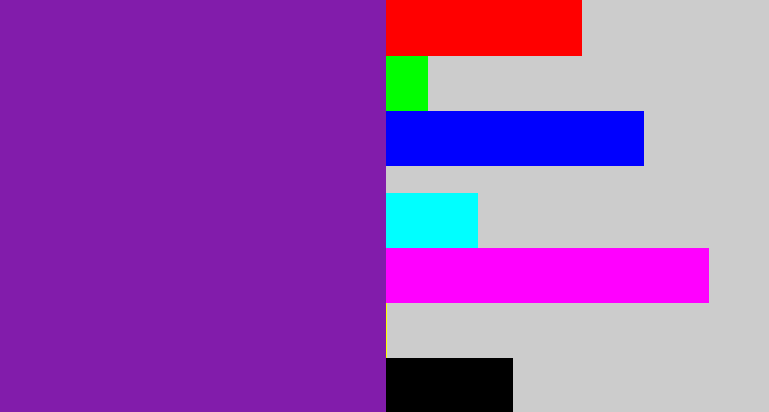 Hex color #821cab - purple