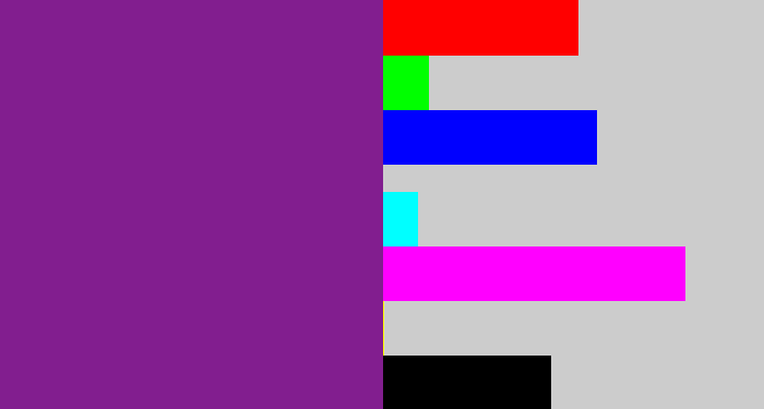 Hex color #821e8f - purple