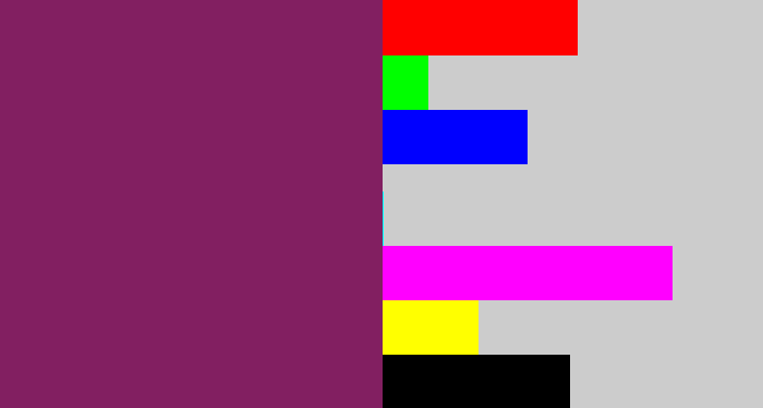 Hex color #821f61 - darkish purple